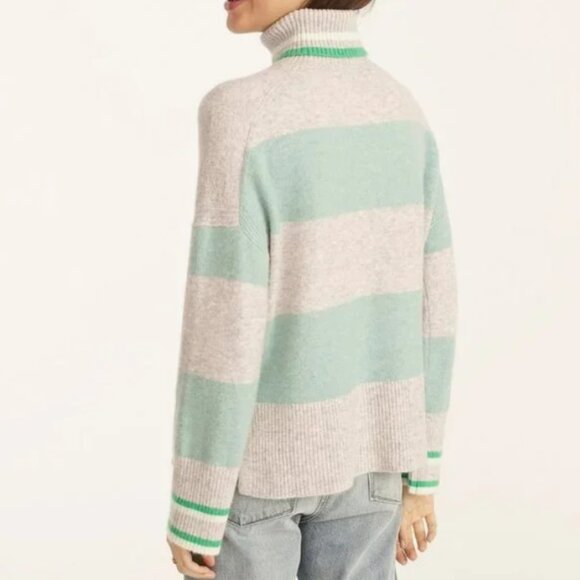 NWT J. Crew Striped Turtleneck Sweater in Supersoft Yarn pink XL - Picture 13 of 13